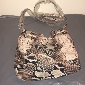 New ASOS Faux snake print bucket bag.